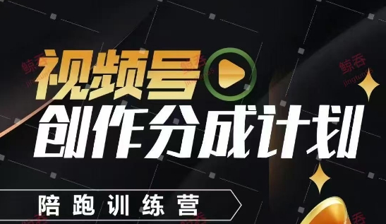 视频号创作分成计划陪跑训练营，手把手教会你如何制作视频，细水长流型项目-好运多多