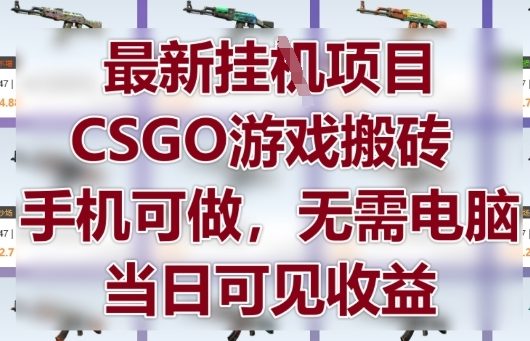 最新挂G项目，CSGO游戏搬砖，手机可做，无需电脑，当日见收益【揭秘】-好运多多