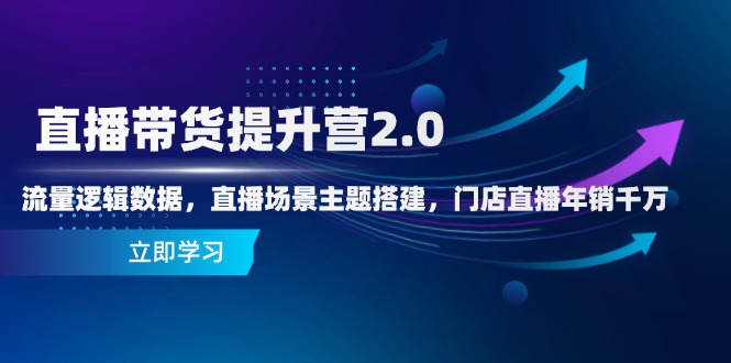 直播带货提升营2.0:流量逻辑数据,直播场景主题搭建,门店直播年销千万-好运多多
