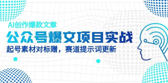 公众号爆文项目实战，AI创作爆款文章，起号素材对标赠(附赛道AI提示词-好运多多
