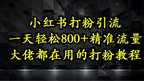 小红书打粉引流,一天轻松500+精准流量,大佬都在用的打粉教程-好运多多