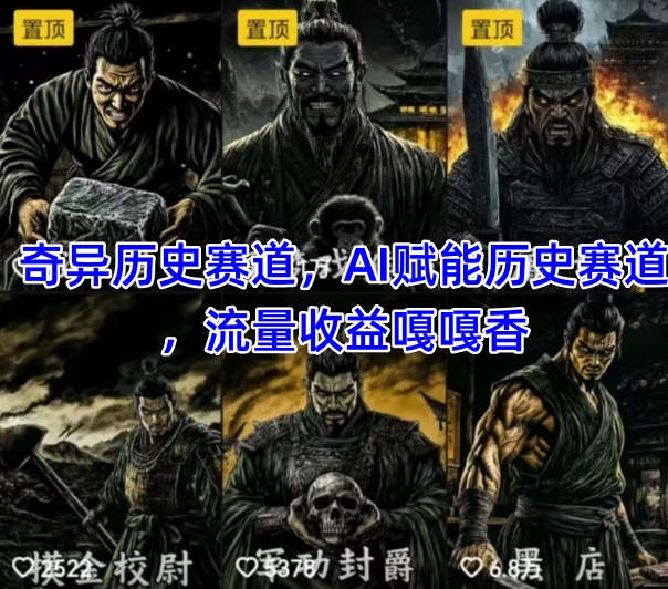 抖音奇异历史赛道，AI赋能历史赛道，流量收益嘎嘎香，狂撸伙伴计划-好运多多