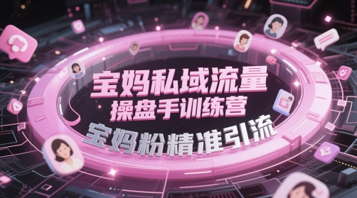 宝妈私域流量操盘手训练营，宝妈粉精准引流-好运多多