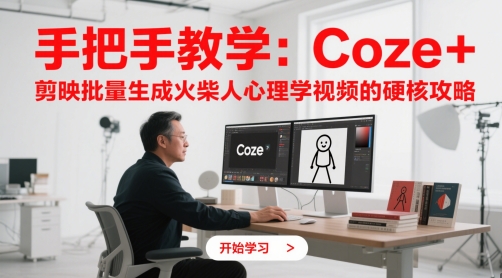手把手教学：Coze + 剪映批量生成火柴人心理学视频的硬核攻略-好运多多