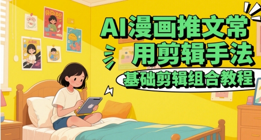 AI漫画推文常用剪辑手法，基础剪辑组合教程-好运多多