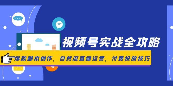 视频号实战全攻略，爆款脚本创作，自然流直播运营，付费投放技巧-好运多多