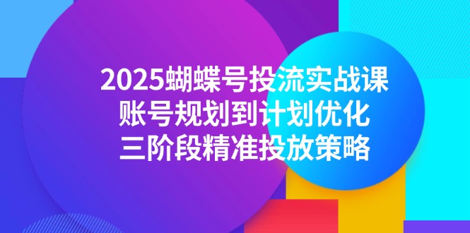 2025蝴蝶号投流实战课，账号规划到计划优化，三阶段精准投放策略-好运多多