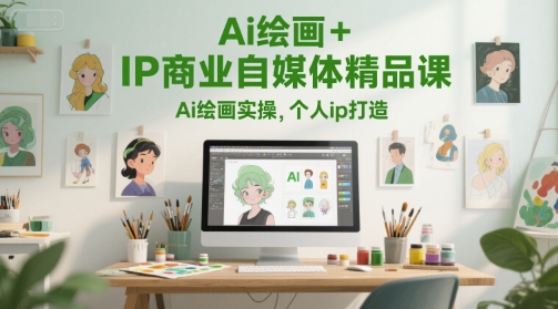 Ai绘画+IP商业自媒体精品课，Ai绘画实操，个人ip打造-好运多多