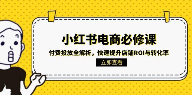 小红书电商必修课：付费投放全解析，快速提升店铺ROI与转化率-好运多多