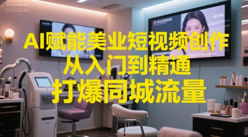 AI赋能美业短视频创作，从入门到精通，打爆同城流量，超级AI工具短视频实操落地-好运多多