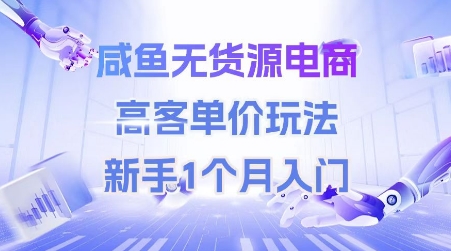 咸鱼无货源电商，高客单价玩法，新手1个月入门-好运多多