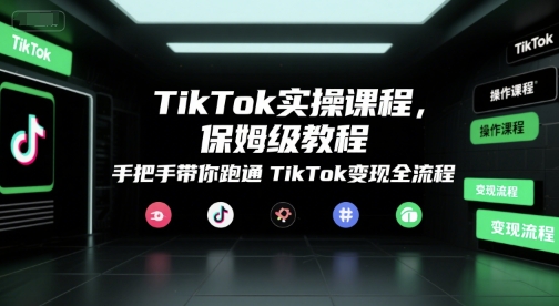 TikTok实操课程，保姆级教程，手把手带你跑通TikTok变现全流程-好运多多