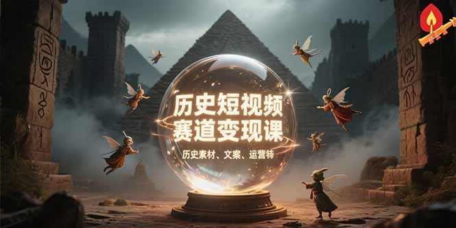 历史短视频赛道变现课，百集素材库应用，文案剪辑技巧，账号运营全案-好运多多
