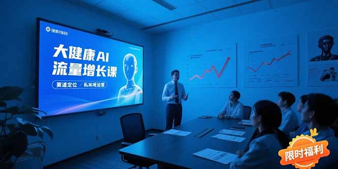 大健康AI流量增长课8.0，赛道定位方法论，AI数字人内容生产，私域转化运营-好运多多