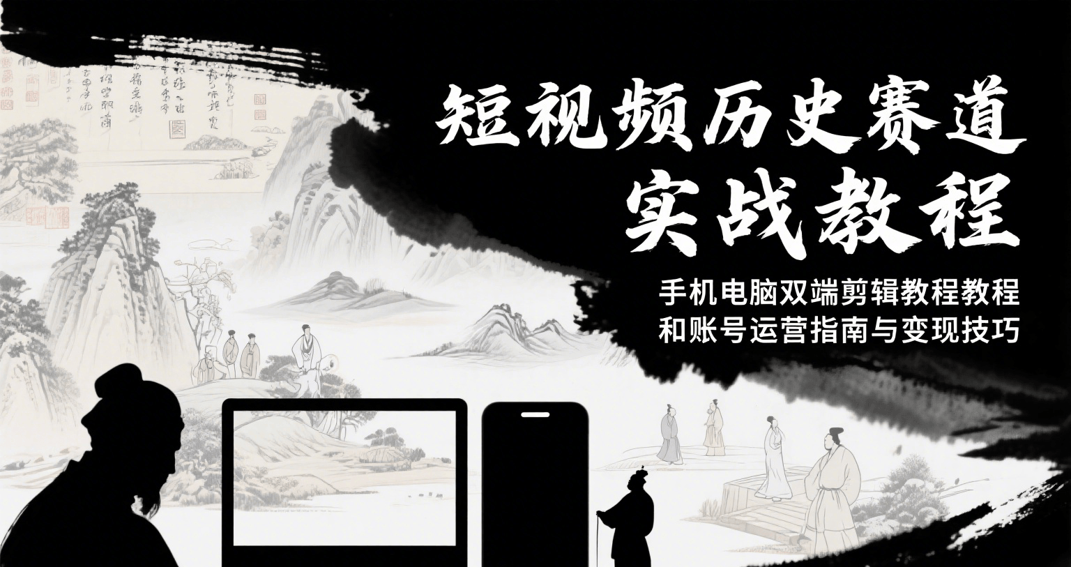 短视频历史赛道实战教程，手机电脑双端剪辑教程和账号运营指南与变现技巧-好运多多