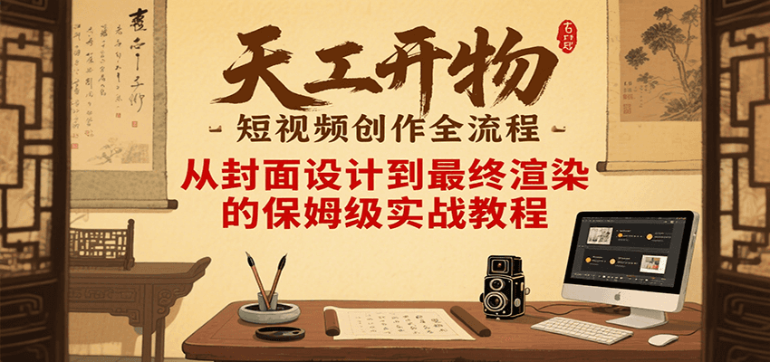天工开物短视频创作全流程，从封面设计到最终渲染的保姆级实战教程-好运多多