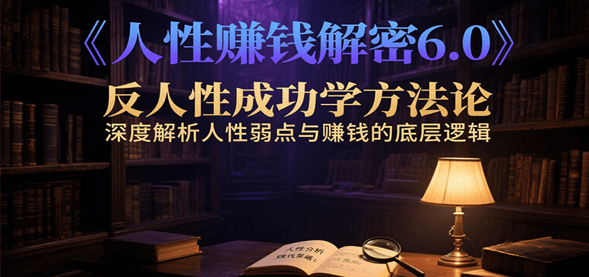 人性赚钱解密6.0，反人性成功学方法论，深度解析人性弱点与赚钱的底层逻辑-好运多多