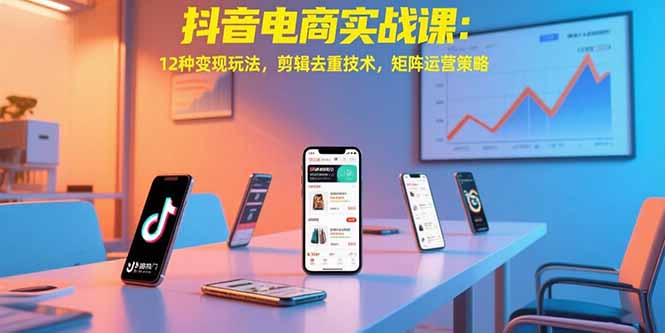 抖音电商实战课：12种变现玩法，剪辑去重技术，矩阵运营策略-好运多多
