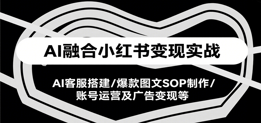 AI融合小红书变现实战课，AI客服搭建/爆款图文SOP制作/账号运营及广告变现等-好运多多