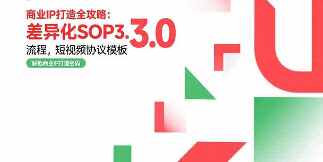 商业IP打造全攻略：差异化SOP3.0流程，短视频协议模板，婚恋项目实战案例-好运多多