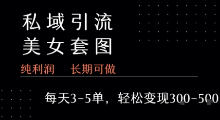私域卖套图每天3-5单   每单利润99-2张+-好运多多