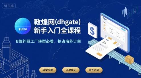 敦煌网(dhgate)新手入门全课程，B端外贸工厂转型必看，抢占海外订单-好运多多