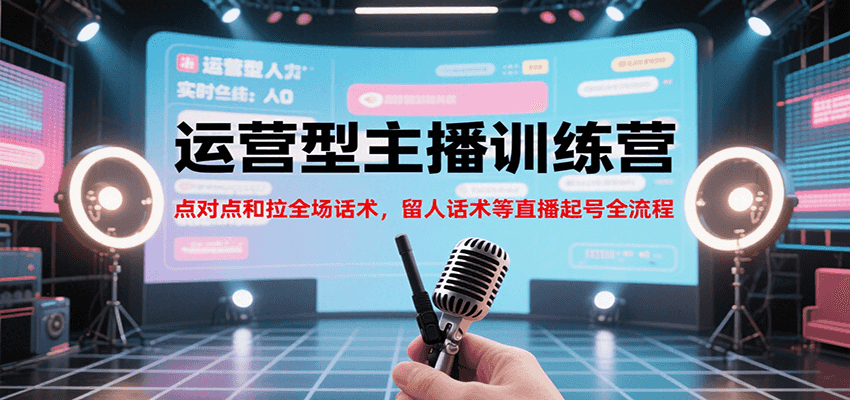 运营型主播训练营，点对点和拉全场话术，留人话术等直播起号全流程(更新7月)-好运多多