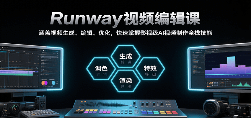 Runway视频编辑课，涵盖视频生成、编辑、优化，快速掌握影视级AI视频制作全栈技能-好运多多