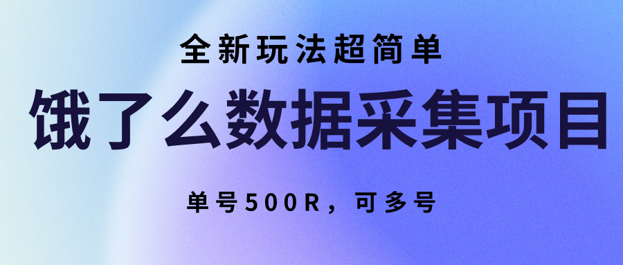 饿了么数据采集项目，全新玩法超简单，单号500R，可多号-好运多多