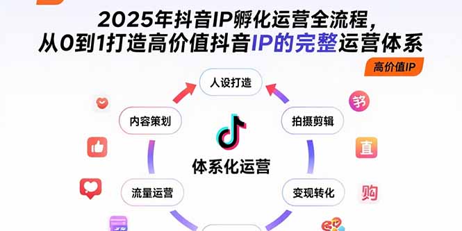 2025年抖音IP孵化运营全流程，从0到1打造高价值抖音IP的完整运营体系-好运多多