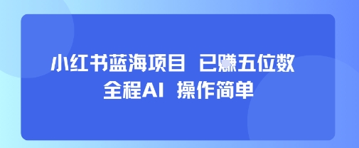小红书蓝海项目，全程AI，操作简单，已挣五位数-好运多多