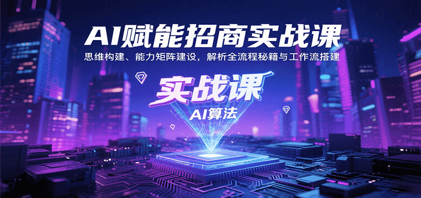 AI赋能招商实战课：思维构建、能力矩阵建设，解析全流程秘籍与工作流搭建-好运多多