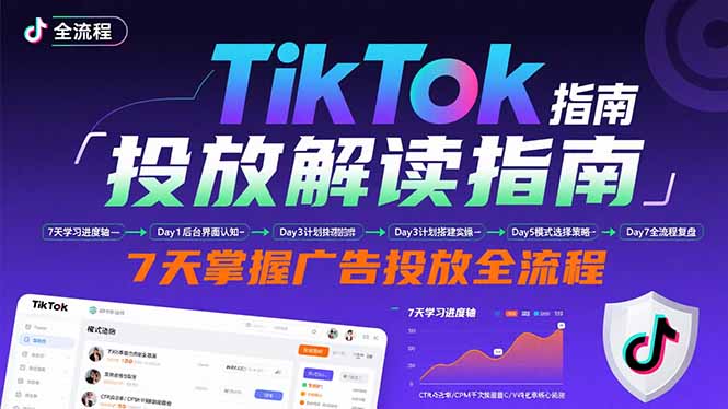 TikTok投放解读指南：后台操作/计划建立/模式选择，7天掌握广告投放全流程-好运多多