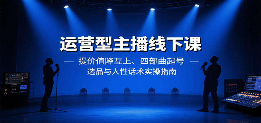 运营型主播线下课：提价值降互上、四部曲起号、选品与人性话术实操指南-好运多多