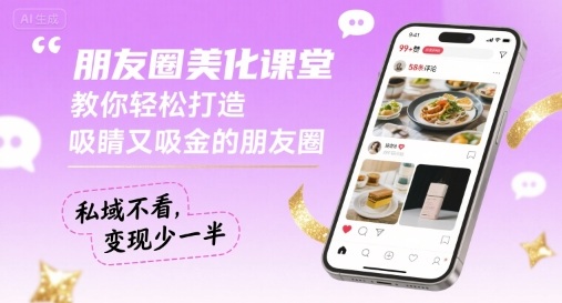 朋友圈美化课堂，教你轻松打造，吸睛又吸金的朋友圈，私域不看，变现少一半-好运多多