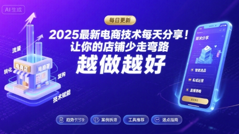 2025最新电商技术每天分享，让你的店铺少走弯路，越做越好(更新8月)-好运多多