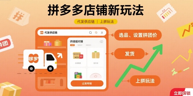 拼多多店铺新玩法，代发供应链上拼玩法-好运多多