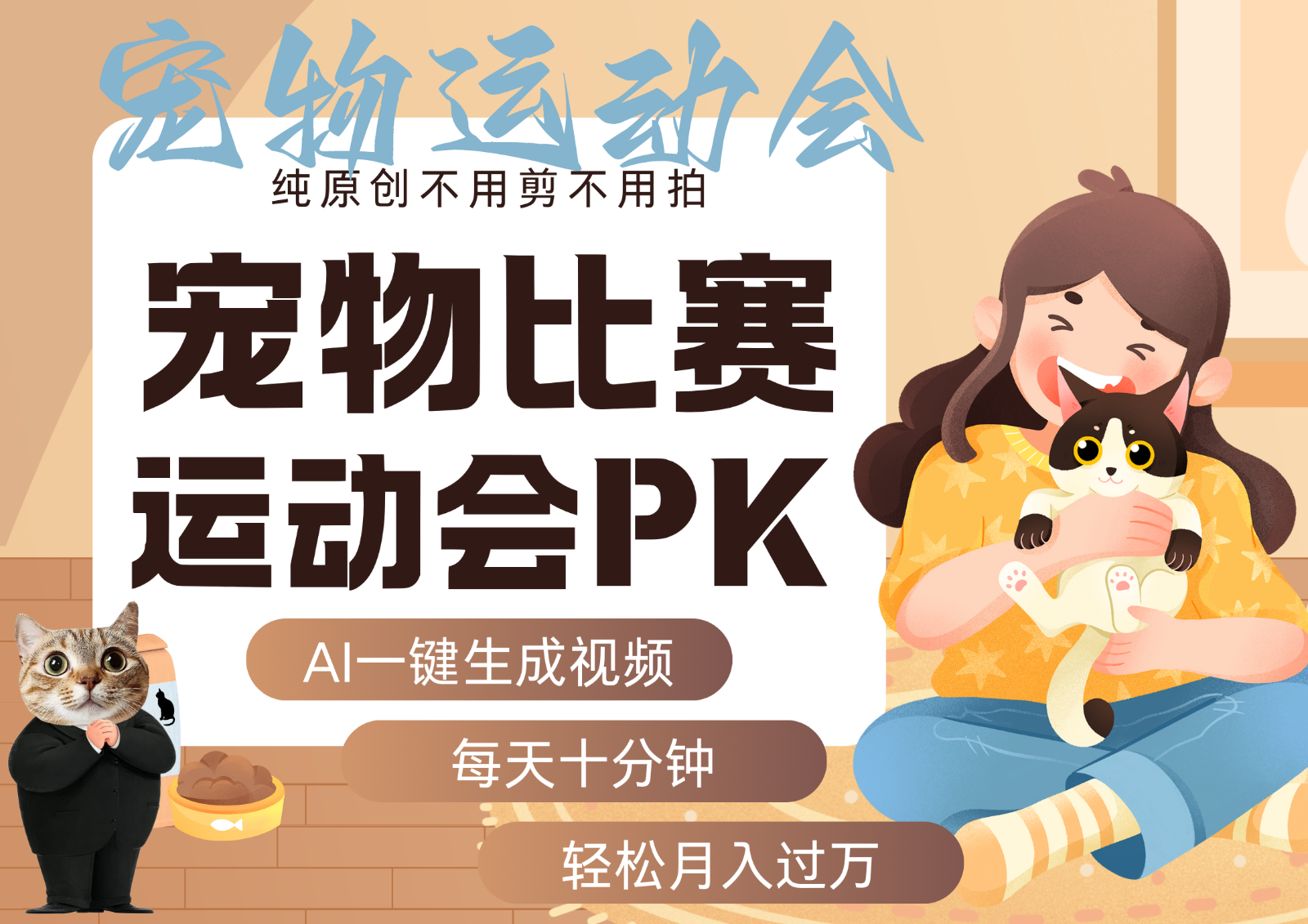 AI萌宠运动员跳水 射击 篮球 足球比赛 每天十分钟 附详细提示词文案库 代替做…-好运多多