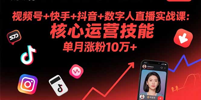 视频号+快手+抖音+数字人直播实战课(9月-好运多多