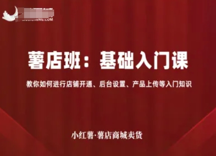 小红薯薯店商城卖货，基础入门课，教你如何进行店铺开通、后台设置、产品上传等入门知识-好运多多