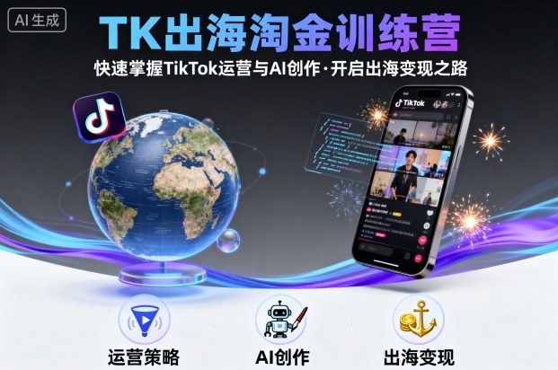 TK出海淘金训练营，助你快速掌握TikTok运营与AI创作，开启出海变现之路-好运多多