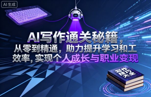 AI写作通关秘籍，从零到精通，助力提升学习和工作效率，实现个人成长与职业变现-好运多多