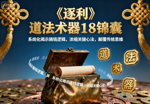 《逐利》道法术器18锦囊，系统化揭示搞钱逻辑，浓缩关键心法，颠覆传统思维-好运多多