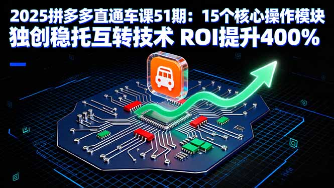 2025拼多多直通车课51期：15个核心操作模块 独创稳托互转技术 ROI提升400%-好运多多