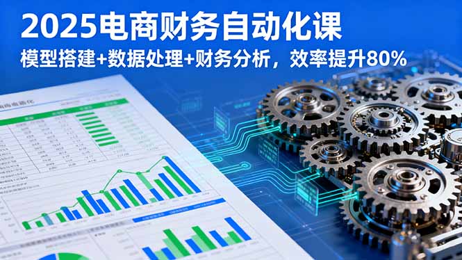 2025电商财务自动化课，模型搭建+数据处理+财务分析，效率提升80%-好运多多