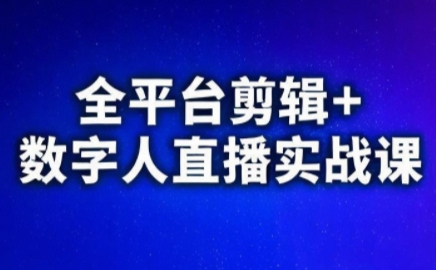 视频号、快手、抖音全平台剪辑+数字人直播实战课(更新9月)​-好运多多