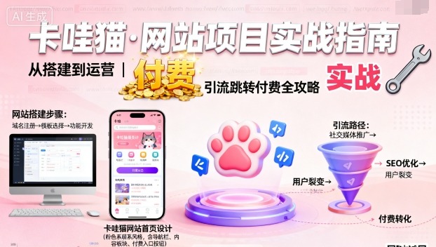卡哇猫·网站项目，网站搭建与运营以及引流跳转付费-好运多多