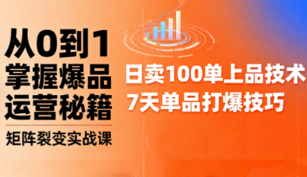 抖音小店爆品打造与矩阵裂变实战课-好运多多
