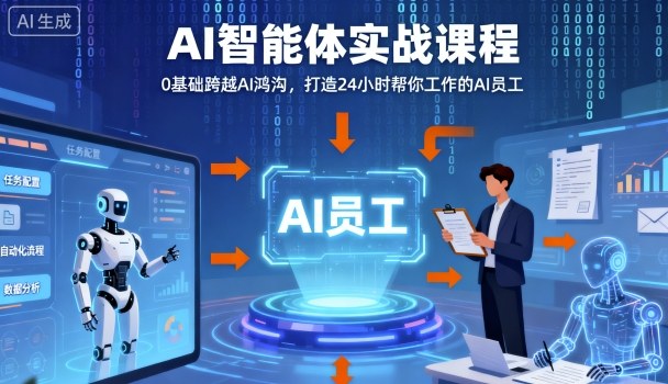 Ai智能体实战课程，0基础跨越Ai鸿沟，打造24小时帮你工作的Ai员工，打破常规，以实战定义Ai-好运多多