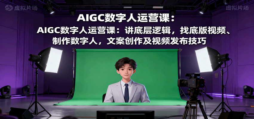 AIGC数字人运营课：讲底层逻辑，找底版视频、制作数字人，文案创作及视频发布技巧-好运多多